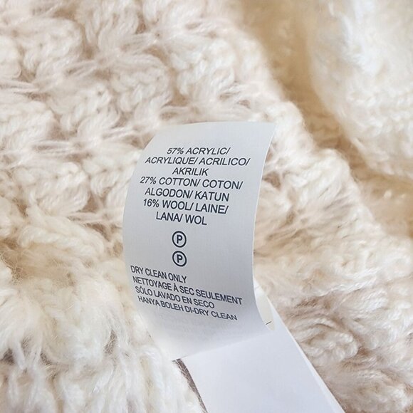 Lucky Brand Women's Ivory Cable‎ Knit Open Stitch Sweater Size M - Picture 7 of 9